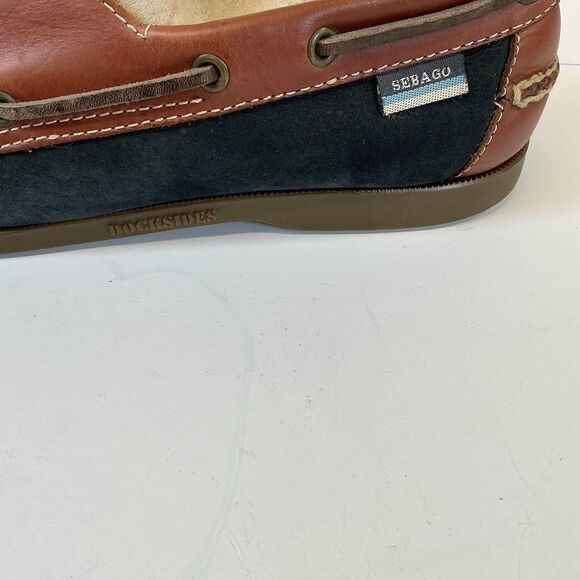 SEBAGO Portland Men's Navy/ Leather  Docksides Casual Boat Shoes Loafers Sz 8.5? - Picture 4 of 10